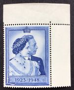 GB 1948 £1 Silver Wedding SG 494 Corner Margin  - Mint Never Hinged MNH 