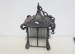 Victorian Iron Garden Lantern Light Lamp Glass Porch Lighting Art Nouveau Crafts