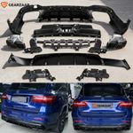 FOR MERCEDES GLC X253 SUV GLC63 STYLE REAR DIFFUSER & TAILPIPES 2016-2022