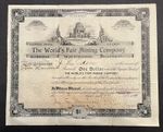 The World's Fair Mining Company 1894 Stock Certificate