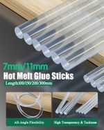 Hot Melt Glue Sticks 7mm/11mm Clear Strong Glue Gun Sticks Craft Adhesive