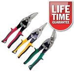 Heavy Duty Aviation Tin Snips Set Sheet Metal Cutters LIFETIME WARRANTY - 3 PACK