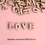 200pcs Wooden Letters Black, White or Wood, 15mm Small Mini Alphabet & Letters