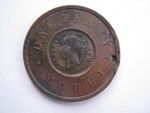 c1844 Victoria Model Penny by Moore punch damage and deposits