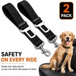 2 Pack Pet Dog Seat Belt Adjustable Travel Car Safety Harnesses Lead Restraint