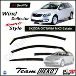 SKODA OCTAVIA MK3 Estate 5-doors 2013-2019 4-pc Wind Deflectors HEKO Tinted