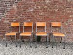 Vintage French School Chairs (Mullca 510 / similar) Set Of 4
