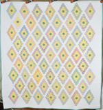 GORGEOUS Vintage 30's Field of Diamond Antique Mosaic Quilt ~BEAUTIFUL FABRICS!