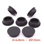 Round Silicone Rubber Seal Hole Plugs Black Blanking End Caps 6.8mm - 201.5mm
