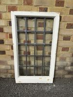 Reclaimed 17th 18th Century Leaded Light With Cylinder Glass Wooden Window
