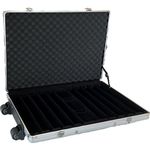 1000 Piece Empty Poker Chip Case with Two Wheels & an Extendable Handle