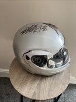 DUCHINNI D619 MOTORCYCLE HELMET SIGNED BY WORLD SUPERBIKE RIDER ALEX LOWES B2B