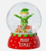 Merry Elfmas Snow Globe Colourful Elf Christmas ornament Festive decoration