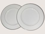 Wedgwood Vera Wang Grosgrain 2 Dinner Plates 27cm Platinum Hardly Used Excellent