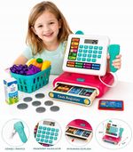 Children's cash register game cash register with accessories set light & soun...