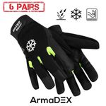 ArmaDEX Black Waterproof Thermal Glove Multi Purpose WT002 - 6 Pairs