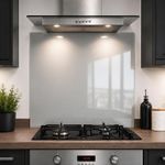 Grey Glass Splashback 6mm Toughened Heat Resistant Kitchen Cooker Hob Panel