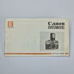 Canon Datematic Camera Original Instructions Manual, 1970s, English