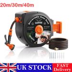 20/30/40m Garden Hose Reel Wall Mounted Retractable Auto Rewind Pipe 180° Swivel