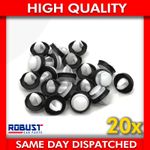 20X DOOR CARD PILLAR CLIPS WHITE PLASTIC WITH RUBBER SEAL FOR CITROEN PEUGEOT