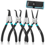 SHALL 4PC 7" Circlip Pliers Set Internal External Bent Straight Ring