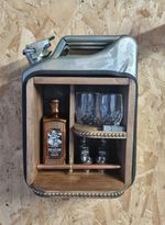 Handmade Jerry Can Minibar Shelf With Whisky Stones