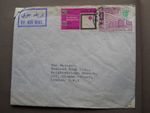 Two Vintage Jordan Stamps on Air Mail Envelope 1960's