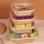 Octagon Disposable Paper Salad Containers with Clear Lids  Leak Resistant UK