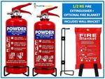FIRE EXTINGUISHER DRY POWDER ABC 1KG / 2KG House Office Caravan Car Taxi NEW CE