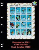 $19.50 Scott Value - 2005 MADAGASCAR Flowers Orchids s/s scarcer CV MNH NH UMM