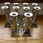 Vintage Candlestick Holders x10 bundle. With soft cloth underneath.18cm high 