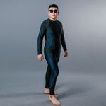 Mens Plus Size Swimwear 2pc Rash Guard Long Sleeve Swimsuit Black Surf 2XL-9XL