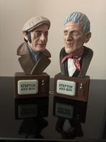 Harold & Albert Steptoe Resin Busts Set Sculpted & Hand Painted Steptoe & Son