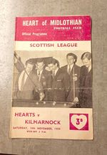 Heart of Midlothian vs Kilmarnock Programme 14 Nov 1959 Slight Fold On front.