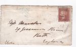 1857 QV GOOD 1d PENNY RED STAMP C8 ON COVER EDINBURGH ROLLER TO BATH NO FLAP
