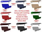 garden swing replacement SET Canopy & Cushion Cover B&Q Colorado 195 x 125 NAVY