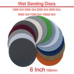 6" 150mm Flocked Sanding Discs Hook Loop Wet Sanding Discs Sheet 1500-10000Grit