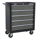 Sealey AP2505B Black Heavy Duty Roller Cabinet 5 Drawer Tool Chest Ball Bearing