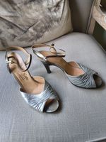 Gordon Scott Shoes Size 5, 2 Tone Silver/Bronze  High Heel Peep Toe