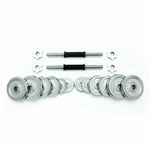 Viper 20kg Cast Iron Dumbbell Set Hand Weight Lifting Home Gym Fitness Chrome