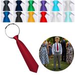 Boys Kids Tie Pre Tie Adjustable Silk Look Wedding Formal 