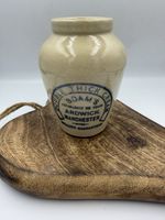 Antique Stoneware Cream Pot BOAM’S Ardwick Manchester Dairy Advertising Jar