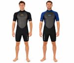 Mens Shorty Wetsuit Short Sleeve 3mm Neoprene Shortie SOLA Fusion 3/2mm