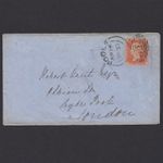 AB7_06 GB QV 1857 1d Red-Orange Plate 40 SGC9(2) EC VFU Poole 624 On Cover