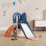 Multifunction Kid Slide with Basketball Hoop and Climbing Frame