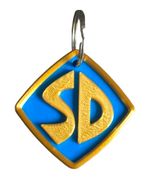 Scooby Doo Dog Tag Keychain – 3D Printed Cosplay Accessory Blue & Gold