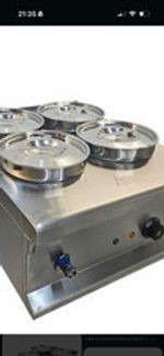 Stainless Steel Commercial Countertop Bain Marie Food Warmer 4 Pots Lids