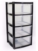 Large Plastic 4 Drawer Storage  Drawer Tower for Schools, Offices Home Room Toy 