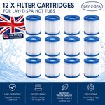 12x Lay-Z-Spa Filter Cartridges Type VI Hot Tub Filters Compatible Bestway UK