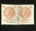 Italian 100 Lire Syracuse Stamp with Star Watermarks 